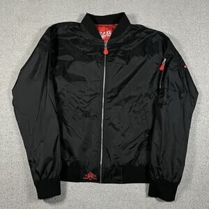 Rooster Teeth Jacket Mens XL Black Bomber Full Zip Outdoor Rare Promo